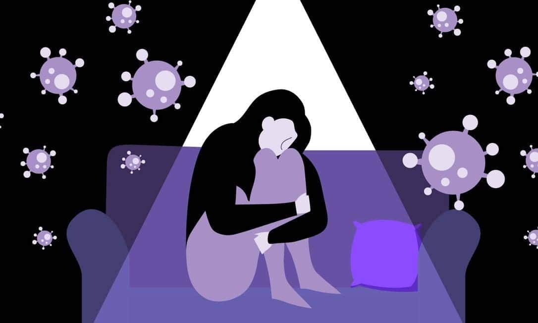 ilustração de mulher na pandemia