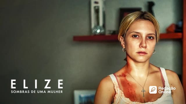 Cena dramática inspirada em true crime, relacionada a violência doméstica, mídia e justiça criminal