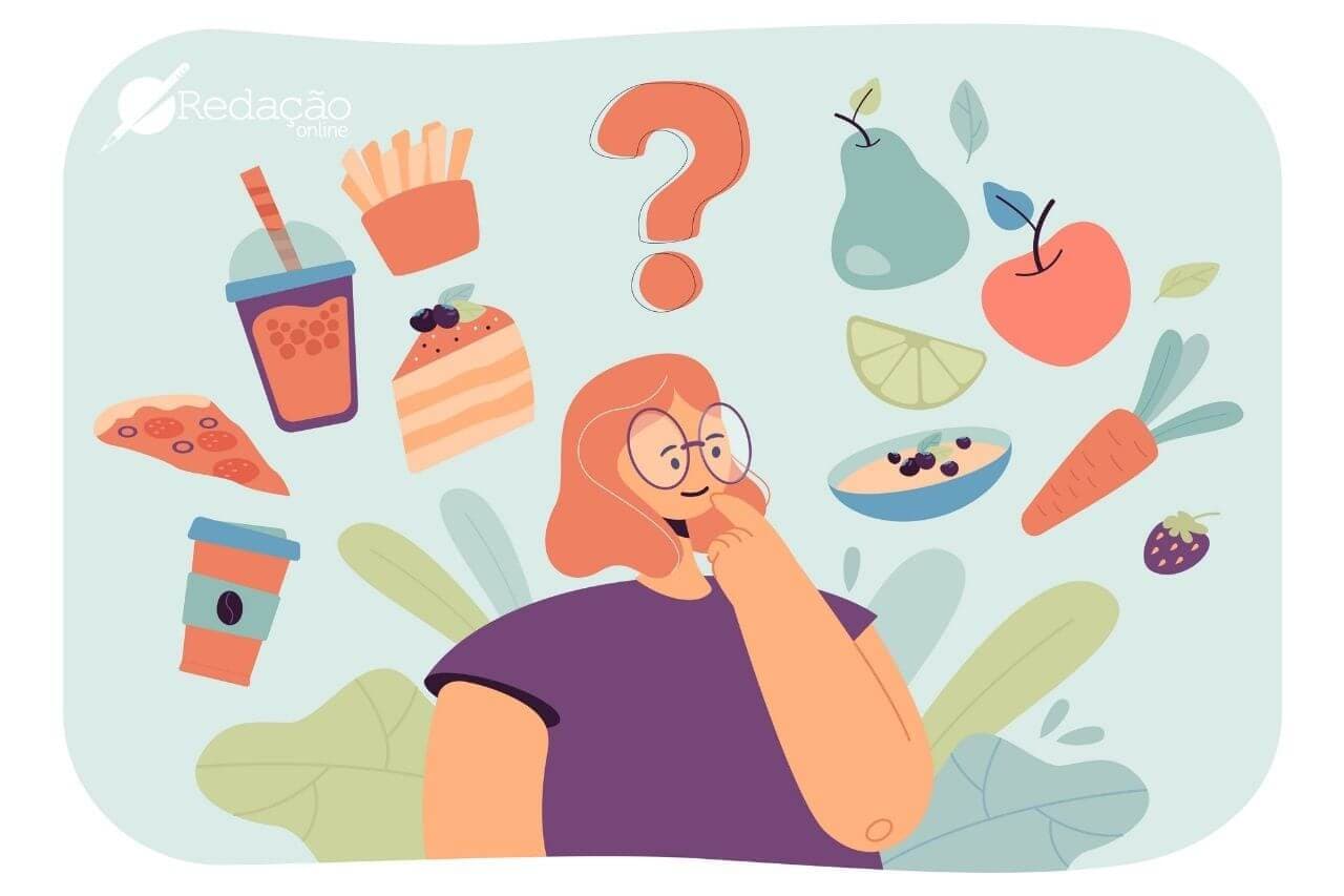 tema de redação sobre má alimentação