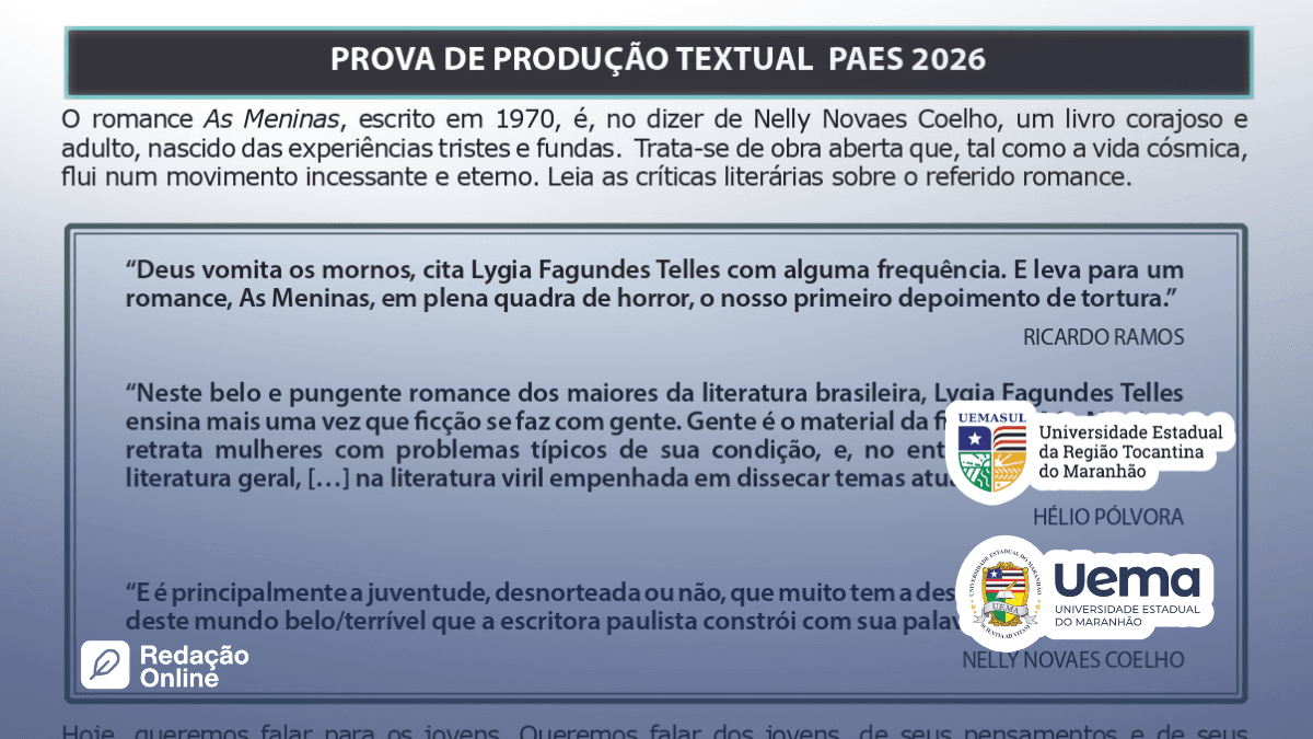 UEMA PAES 2026 tema de redação