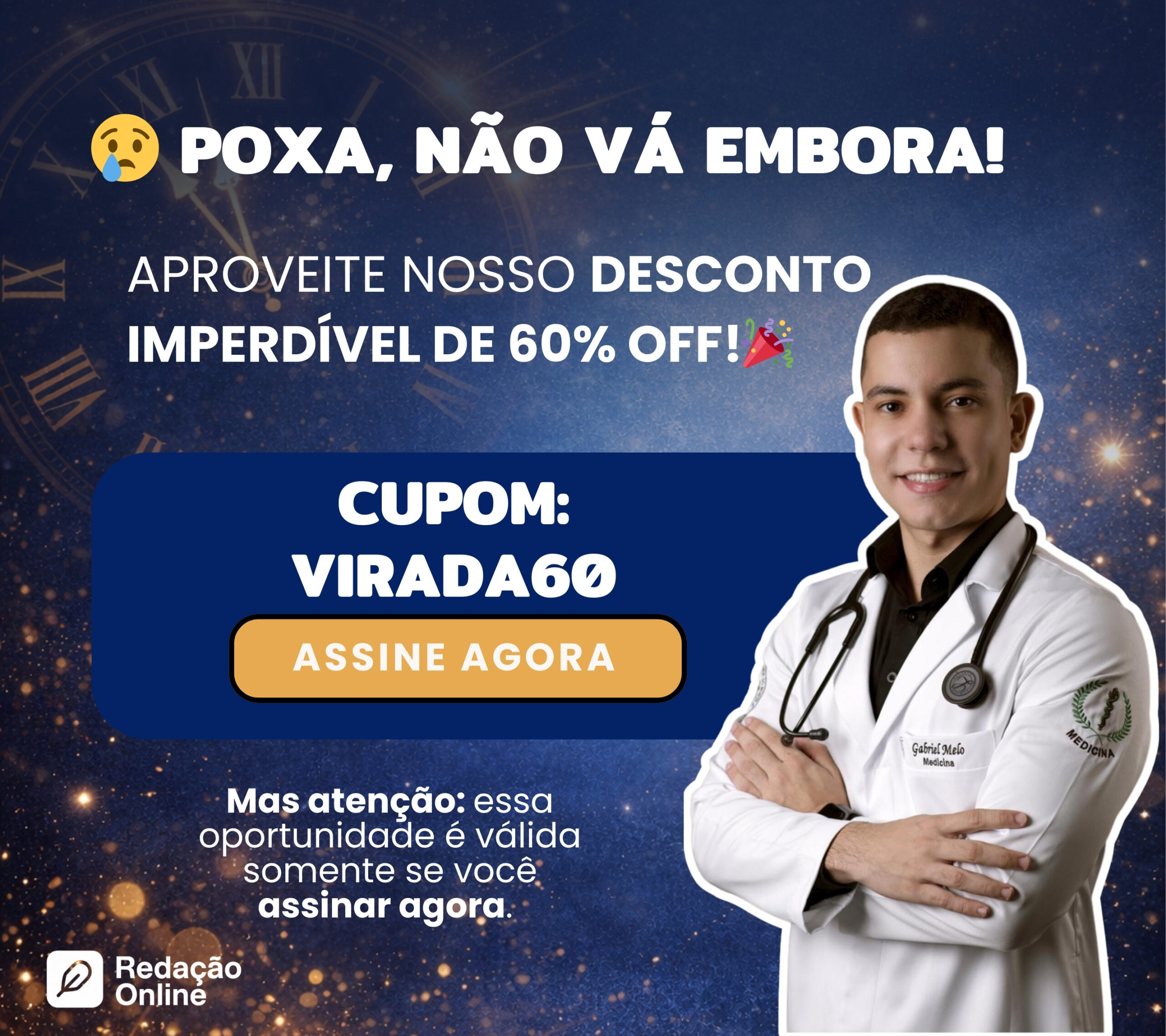 Pop-up de vendas Ano Novo com 60% OFF