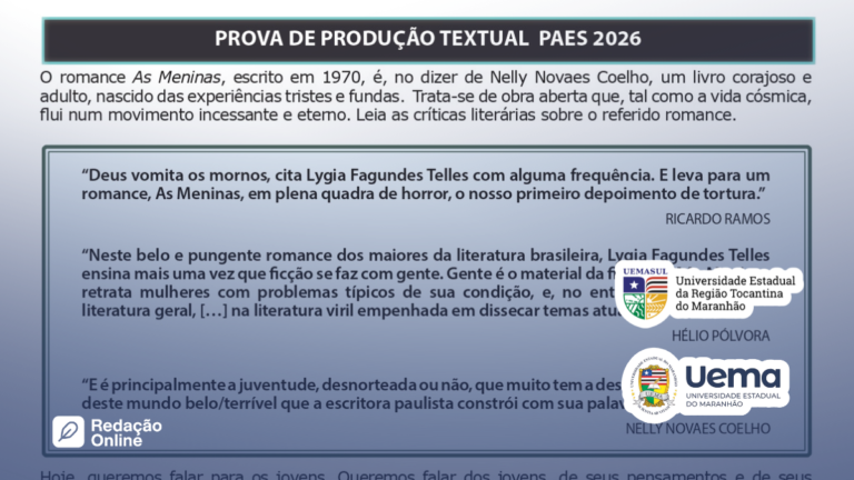 UEMA PAES 2026 tema de redação